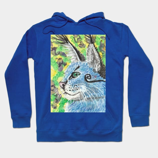 Blue cat face Hoodie by SamsArtworks